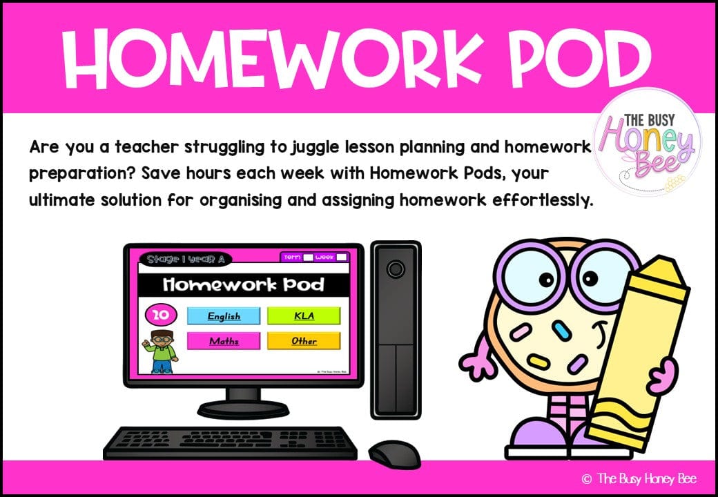 Stage 1 Year A Homework/Learning Pod 20 - Homework | Casual Teaching