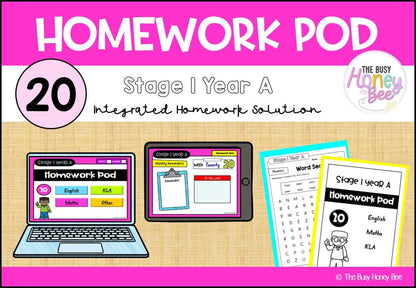 Stage 1 Year A Homework/Learning Pod 20 - Homework | Casual Teaching