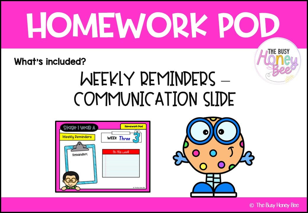 Stage 1 Year A Homework/Learning Pod 3 - Homework | Casual Teaching
