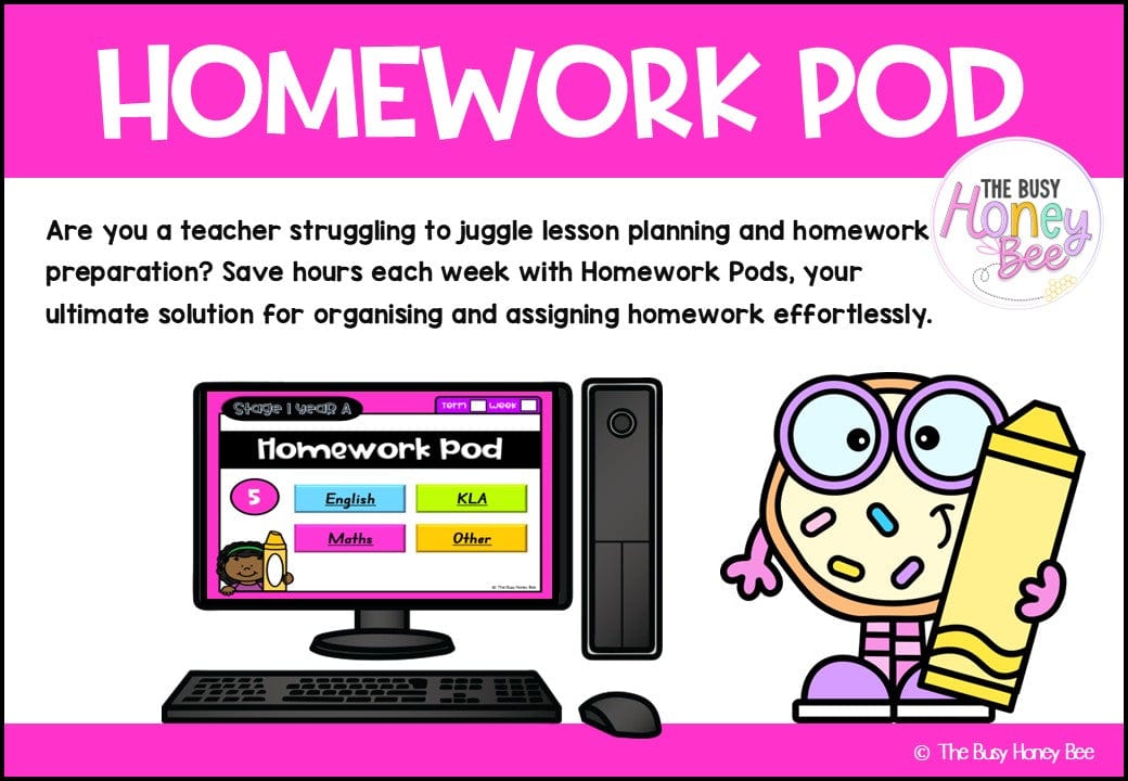 Stage 1 Year A Homework/Learning Pod 5 - Homework | Casual Teaching