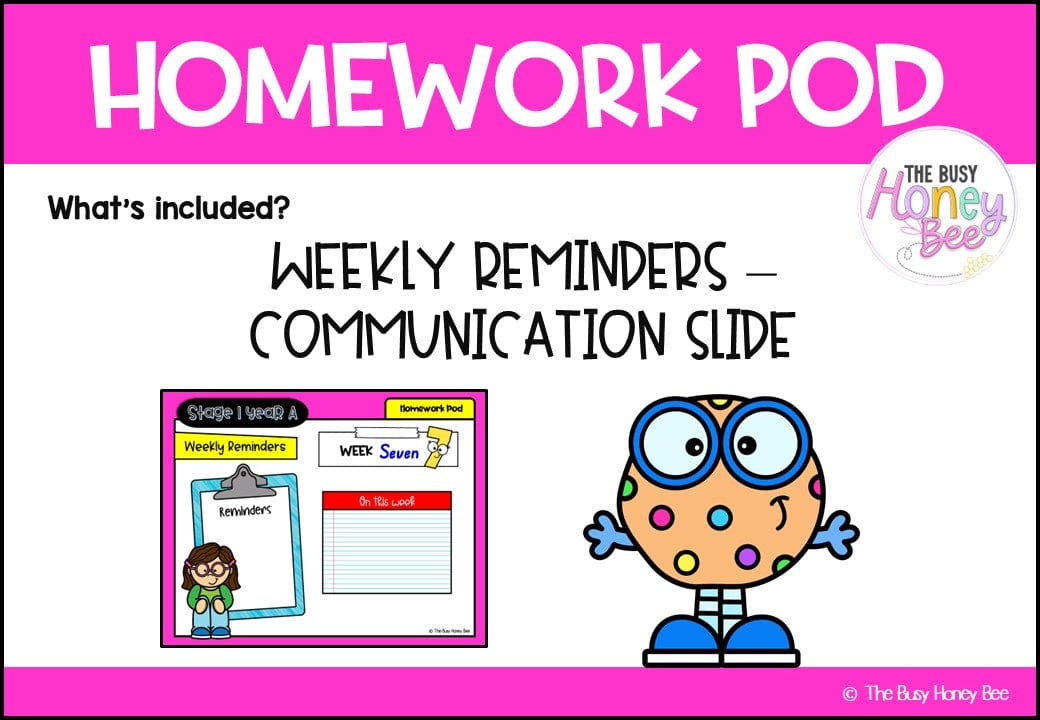 Stage 1 Year A Homework/Learning Pod 7 - Homework | Casual Teaching