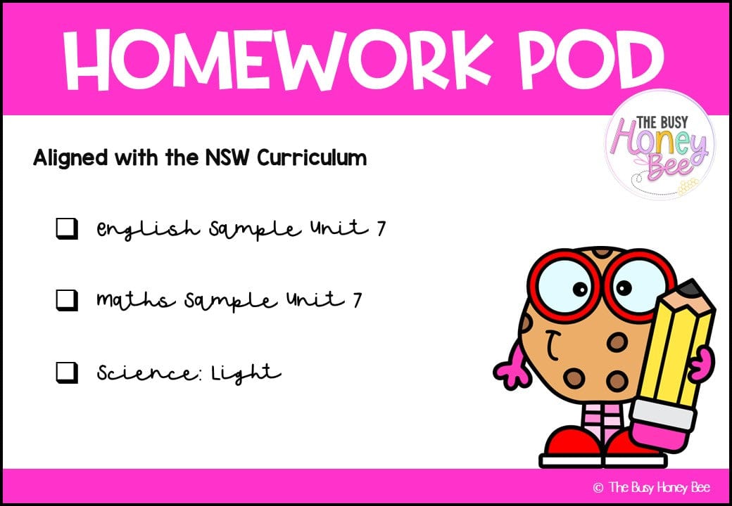 Stage 1 Year A Homework/Learning Pod 7 - Homework | Casual Teaching