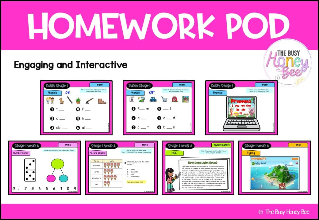 Stage 1 Year A Homework/Learning Pod 7 - Homework | Casual Teaching