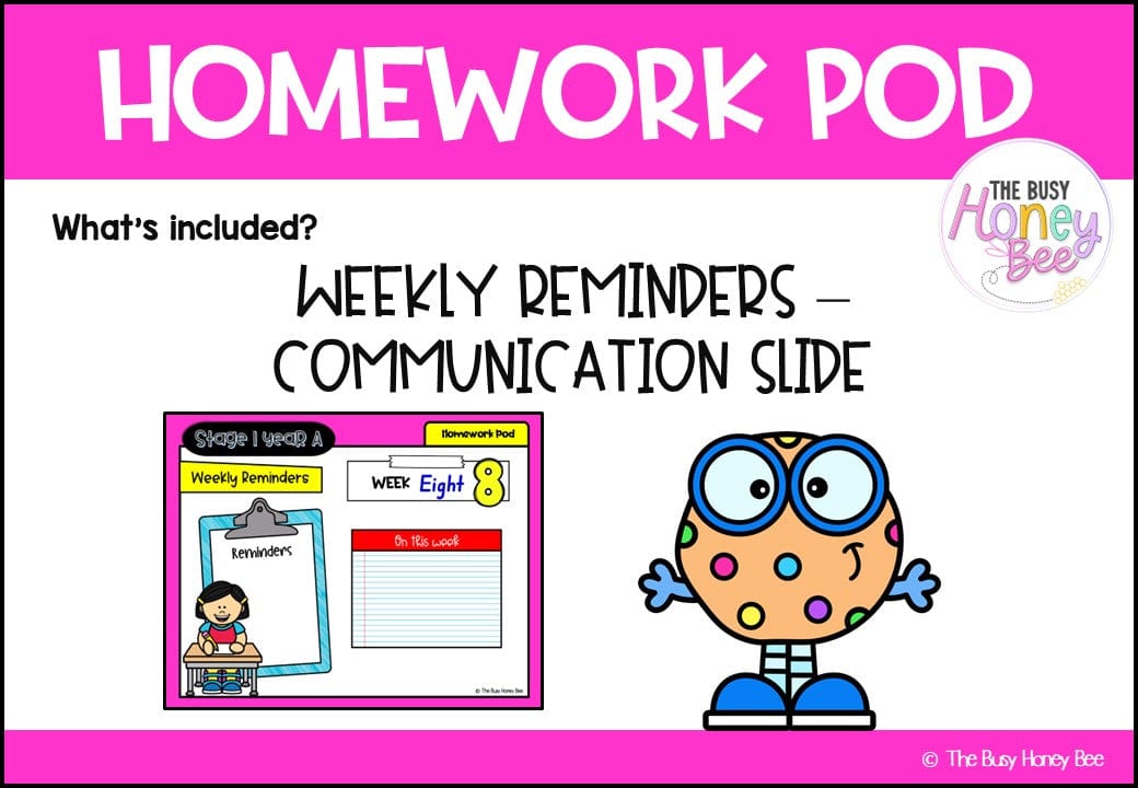Stage 1 Year A Homework/Learning Pod 8 - Homework | Casual Teaching