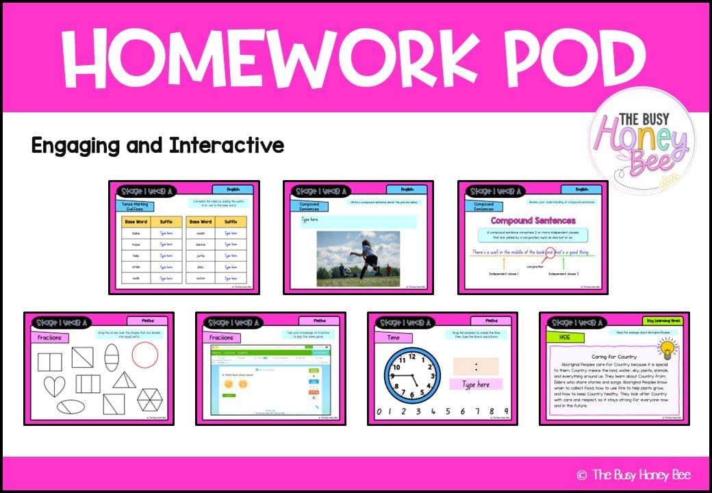 Stage 1 Year A Homework/Learning Pod 8 - Homework | Casual Teaching