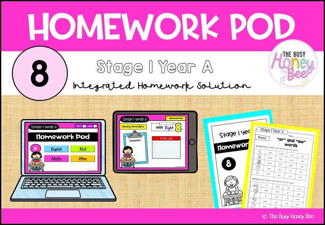 Stage 1 Year A Homework/Learning Pod 8 - Homework | Casual Teaching