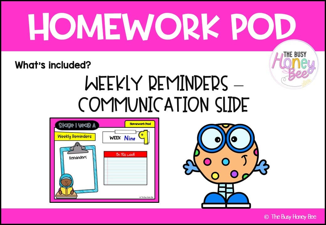 Stage 1 Year A Homework/Learning Pod 9 - Homework | Casual Teaching
