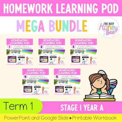 Stage 1 Year A Homework/Learning Pods Term 1 Mega Bundle - Homework | Casual Teaching