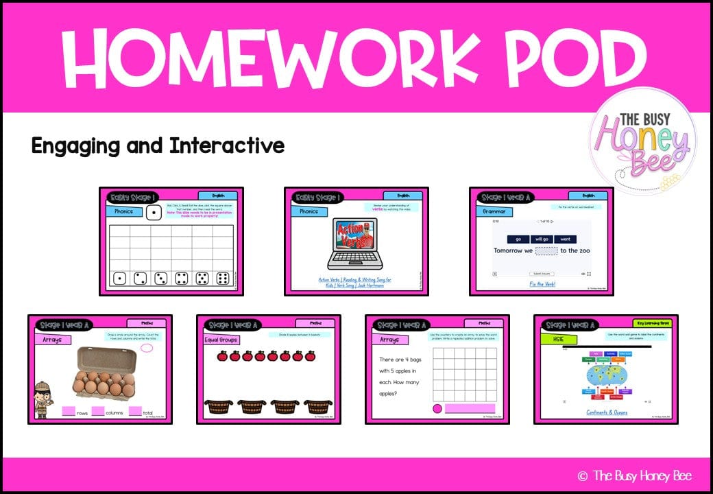 Stage 1 Year A Homework/Learning Pods Term 3 Mega Bundle - Homework | Casual Teaching