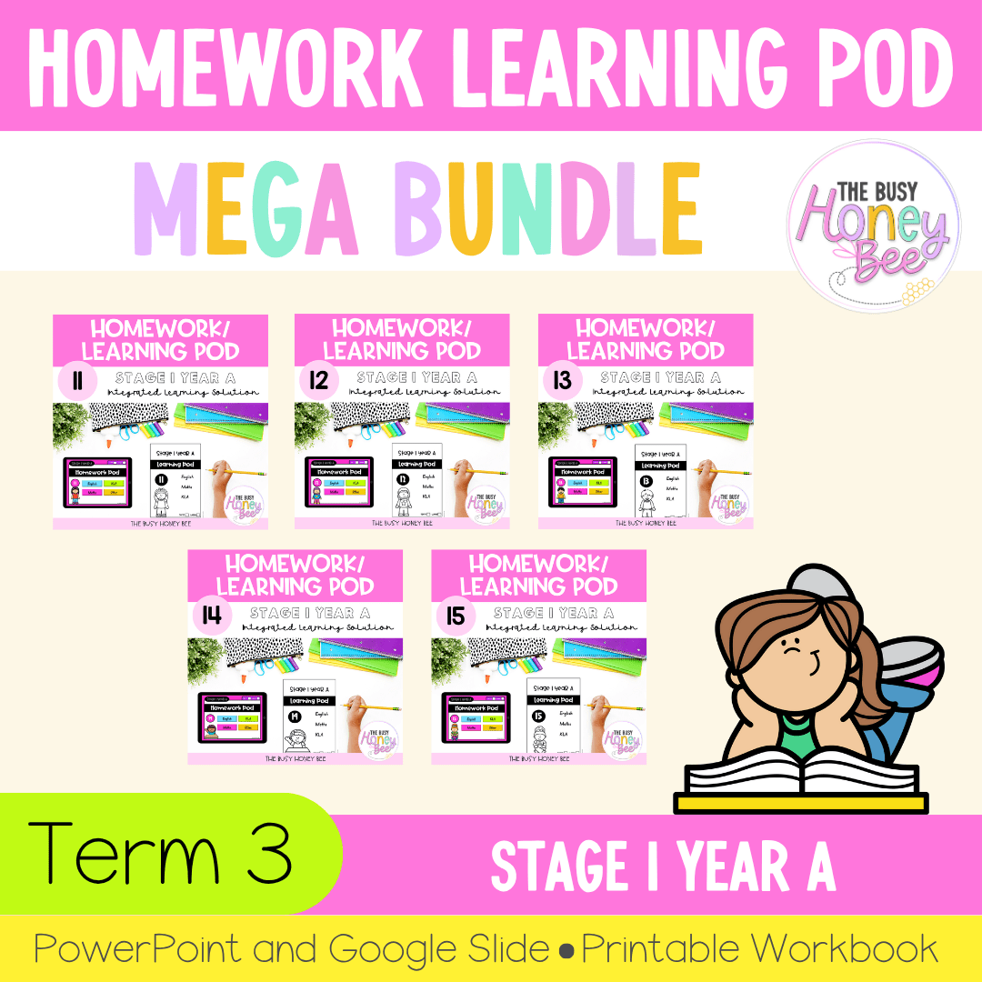 Stage 1 Year A Homework/Learning Pods Term 3 Mega Bundle - Homework | Casual Teaching