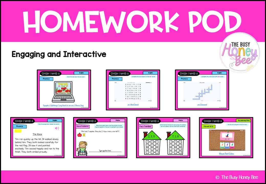 Stage 1 Year A Homework/Learning Pods Term 4 Mega Bundle - Homework | Casual Teaching