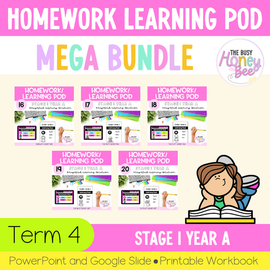Stage 1 Year A Homework/Learning Pods Term 4 Mega Bundle - Homework | Casual Teaching