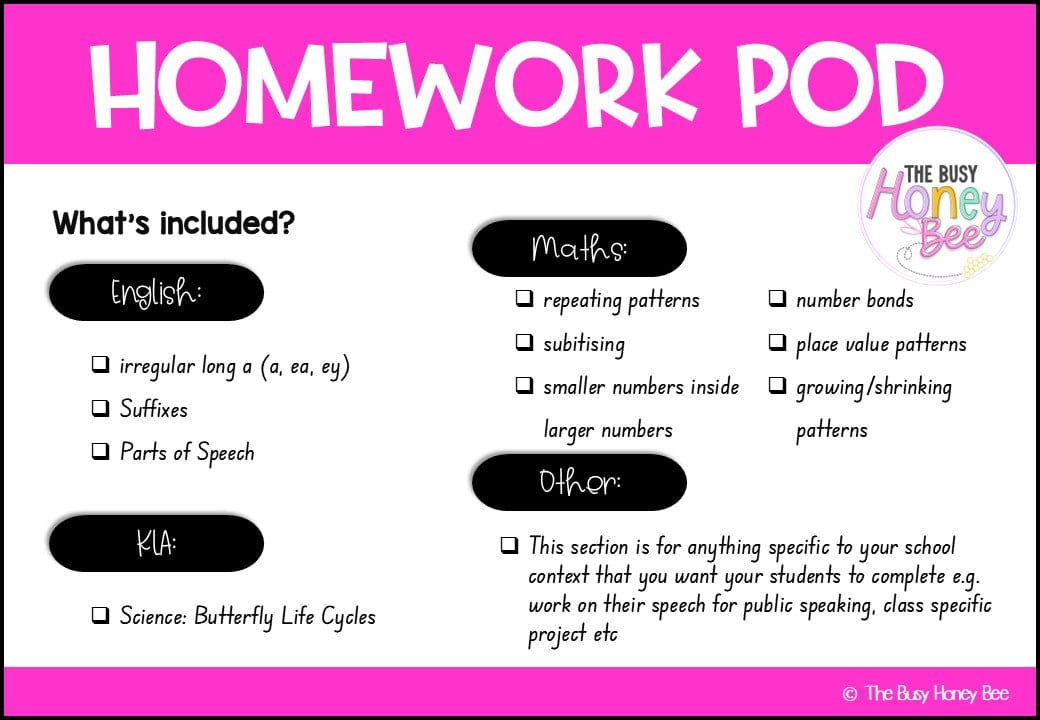 Stage 1 Year A Homework/Learning Pods Ultimate Mega Bundle - Homework | Casual Teaching