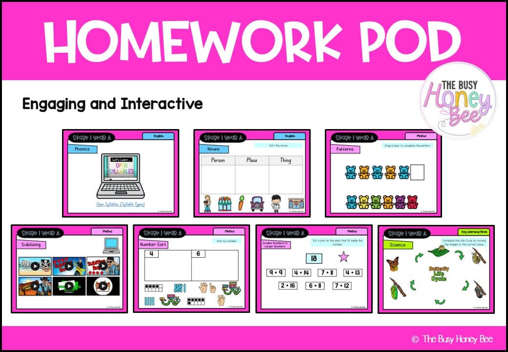 Stage 1 Year A Homework/Learning Pods Ultimate Mega Bundle - Homework | Casual Teaching