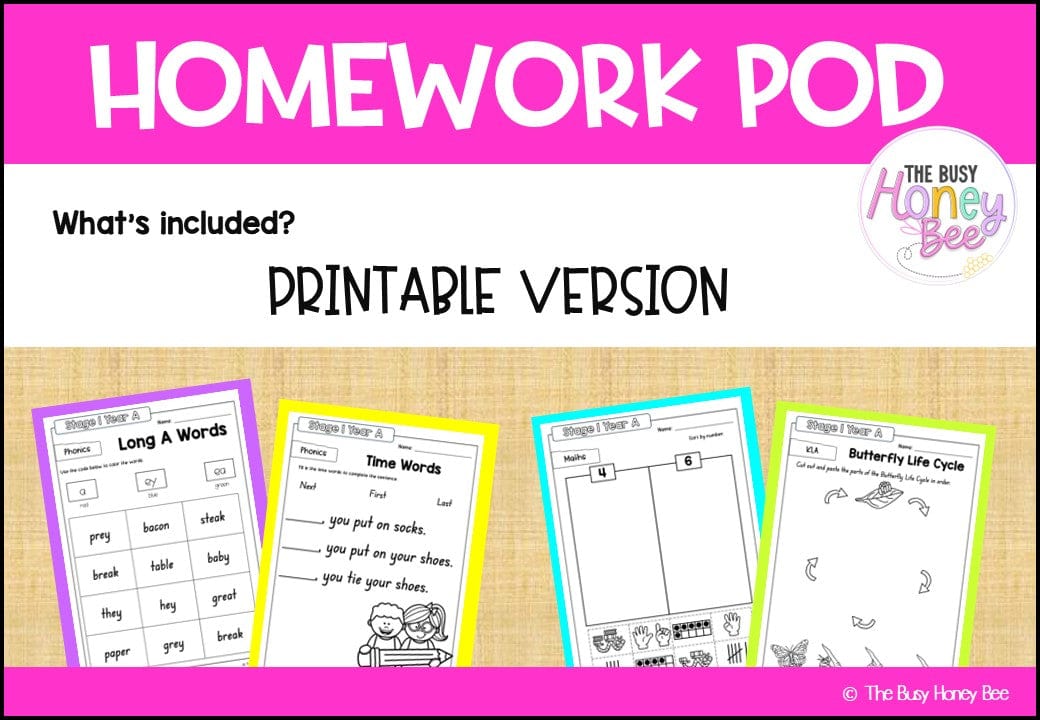 Stage 1 Year A Homework/Learning Pods Ultimate Mega Bundle - Homework | Casual Teaching
