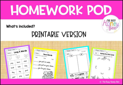 Stage 1 Year A Homework/Learning Pods Ultimate Mega Bundle - Homework | Casual Teaching