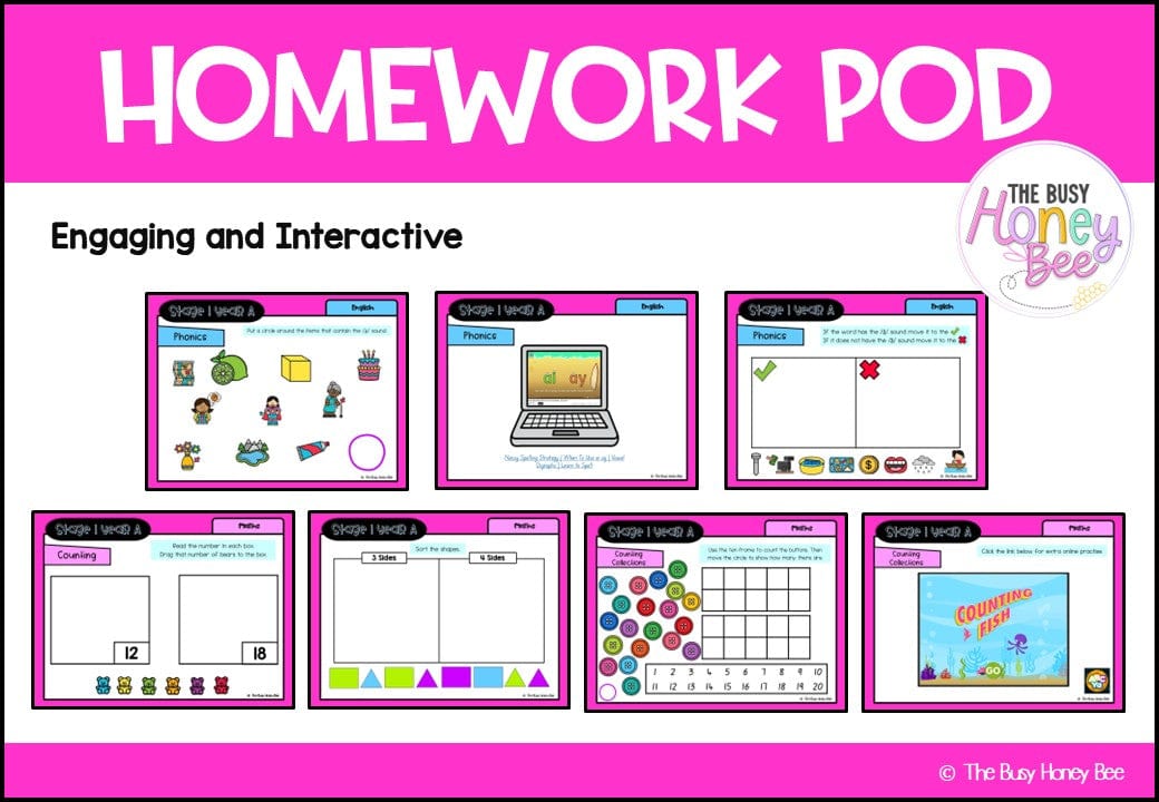 Stage 1 Year A Homework/Learning Pods Ultimate Mega Bundle - Homework | Casual Teaching