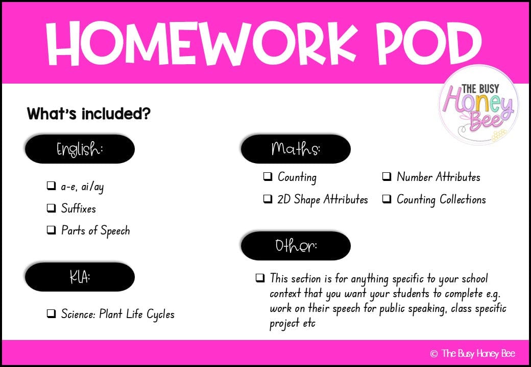 Stage 1 Year A Homework/Learning Pods Ultimate Mega Bundle - Homework | Casual Teaching