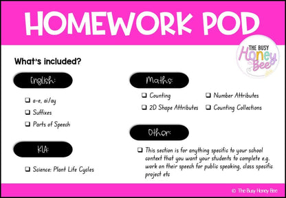 Stage 1 Year A Homework/Learning Pods Ultimate Mega Bundle - Homework | Casual Teaching