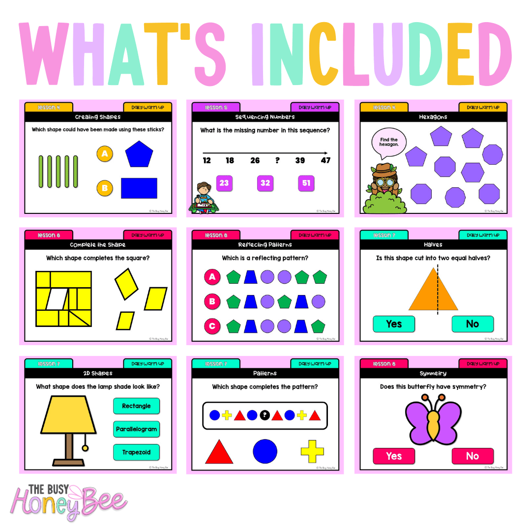 Stage 1 Year A Maths Daily Warm Up Term 1 Mega Bundle -