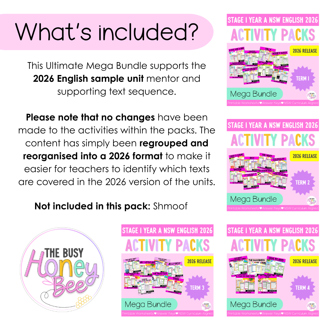 Stage 1 Year A NSW English Activity Pack ULTIMATE Mega Bundle 2026 - Activity Pack