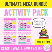 Stage 1 Year A NSW English Activity Pack ULTIMATE Mega Bundle 2026 - Activity Pack
