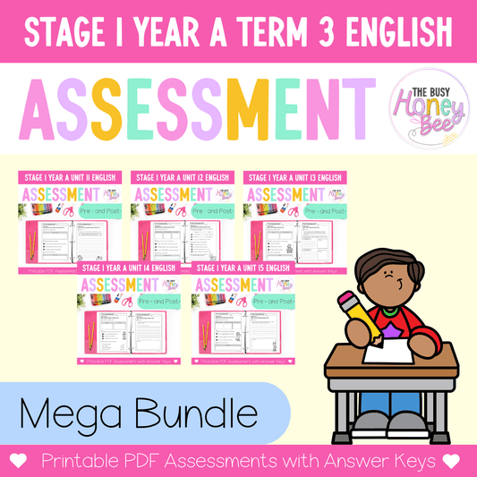 Stage 1 Year A NSW English Assessment Term 3 Mega Bundle - Assessment