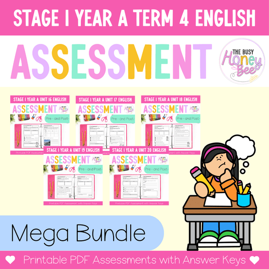 Stage 1 Year A NSW English Assessment Term 4 Mega Bundle - Assessment