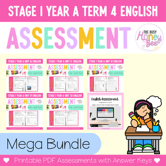 Stage 1 Year A NSW English Assessment Term 4 Mega Bundle - Assessment
