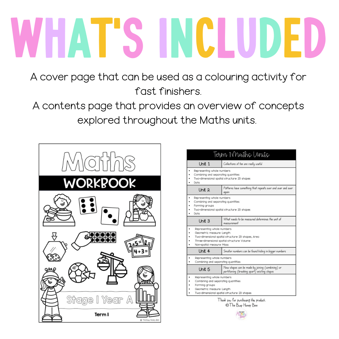 Stage 1 Year A NSW Maths Workbook Term 1 -