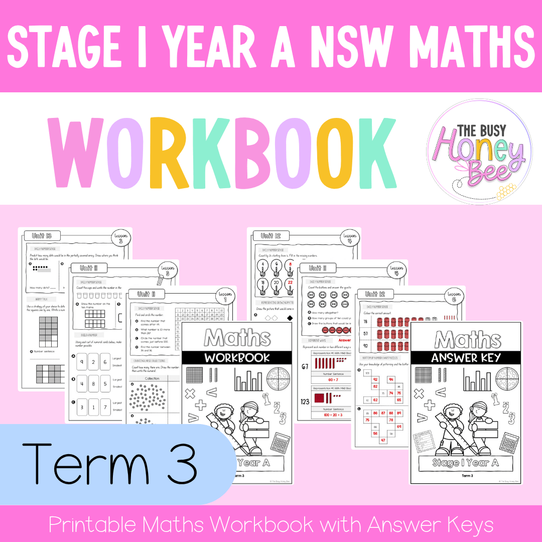 Stage 1 Year A NSW Maths Workbook Term 3 - Workbook | Worksheets