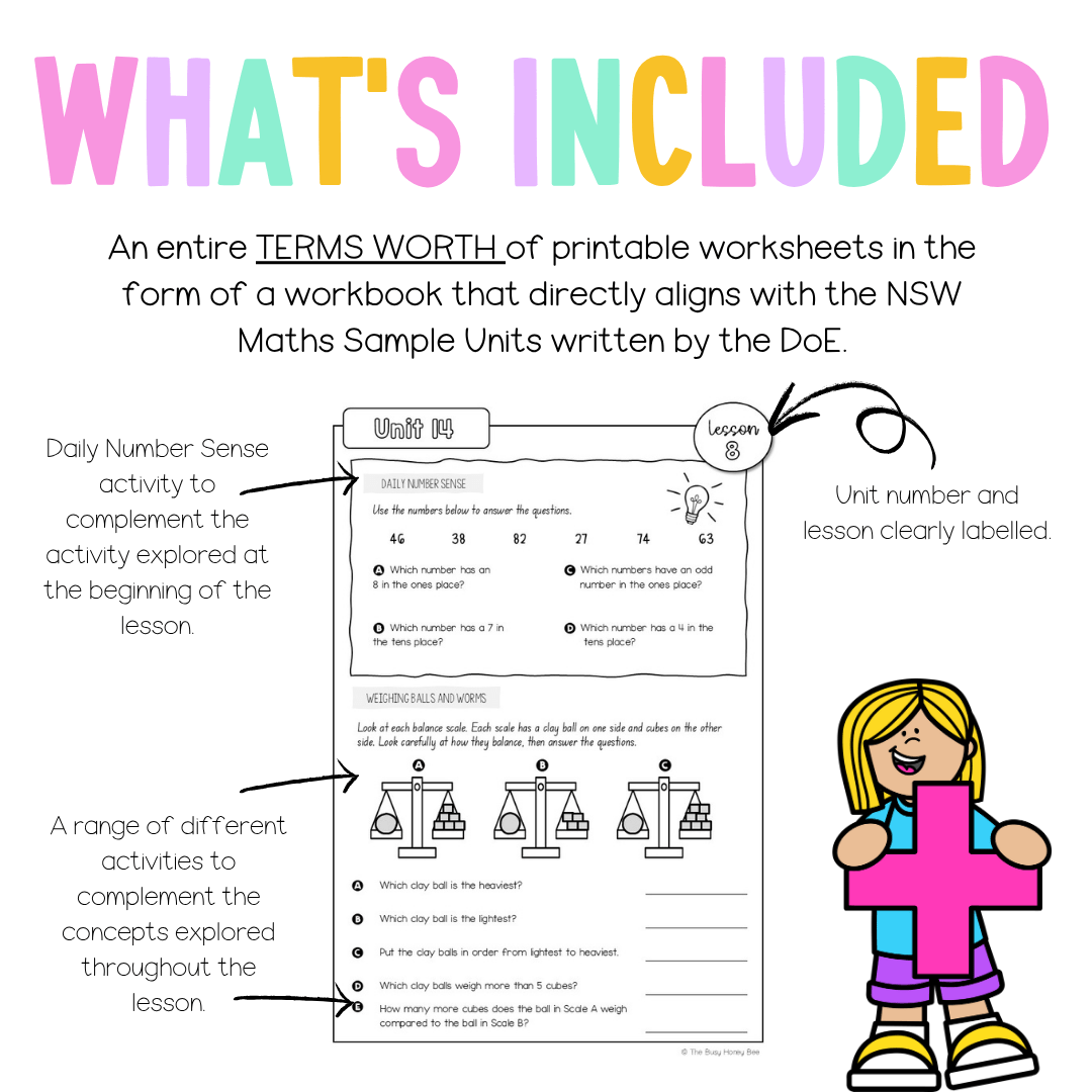 Stage 1 Year A NSW Maths Workbook Term 3 - Workbook | Worksheets