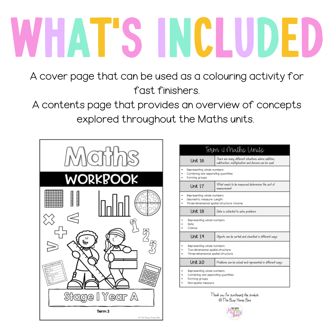 Stage 1 Year A NSW Maths Workbook Term 4 - Workbook | Worksheets