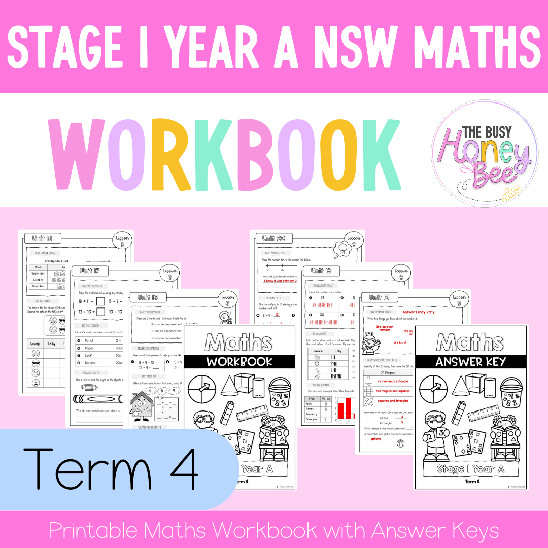 Stage 1 Year A NSW Maths Workbook Term 4 - Workbook | Worksheets