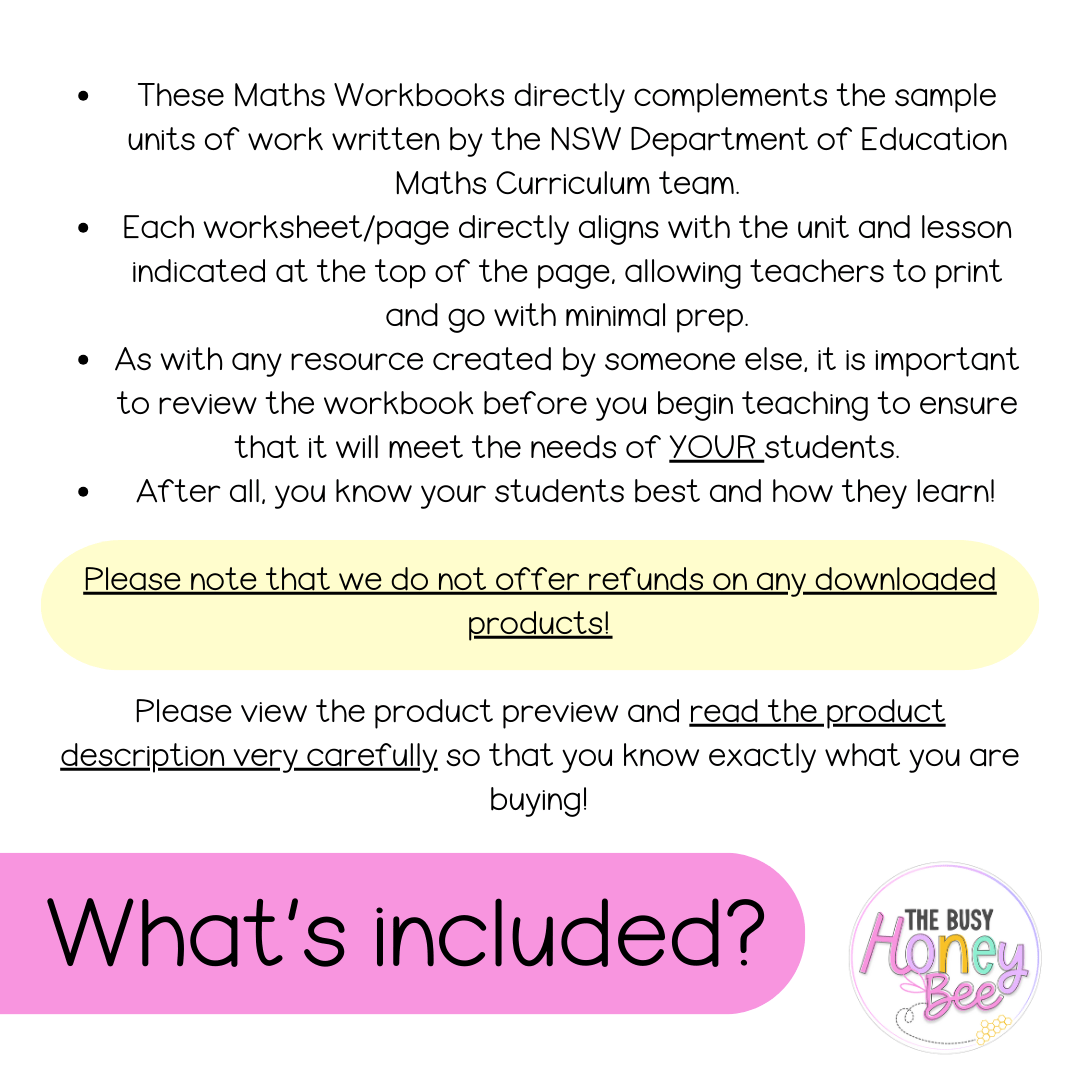 Stage 1 Year A NSW Maths Workbook ULTIMATE Mega Bundle - Workbook | Worksheets