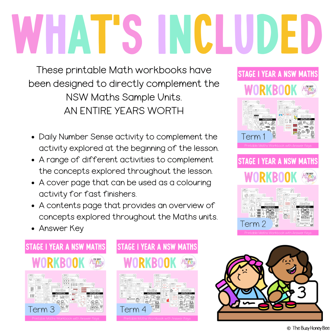 Stage 1 Year A NSW Maths Workbook ULTIMATE Mega Bundle - Workbook | Worksheets