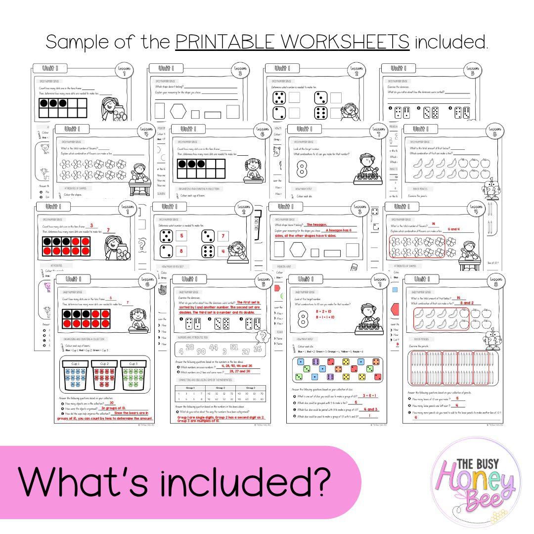 Stage 1 Year A NSW Maths Worksheets Unit 1 - Workbook | Worksheets