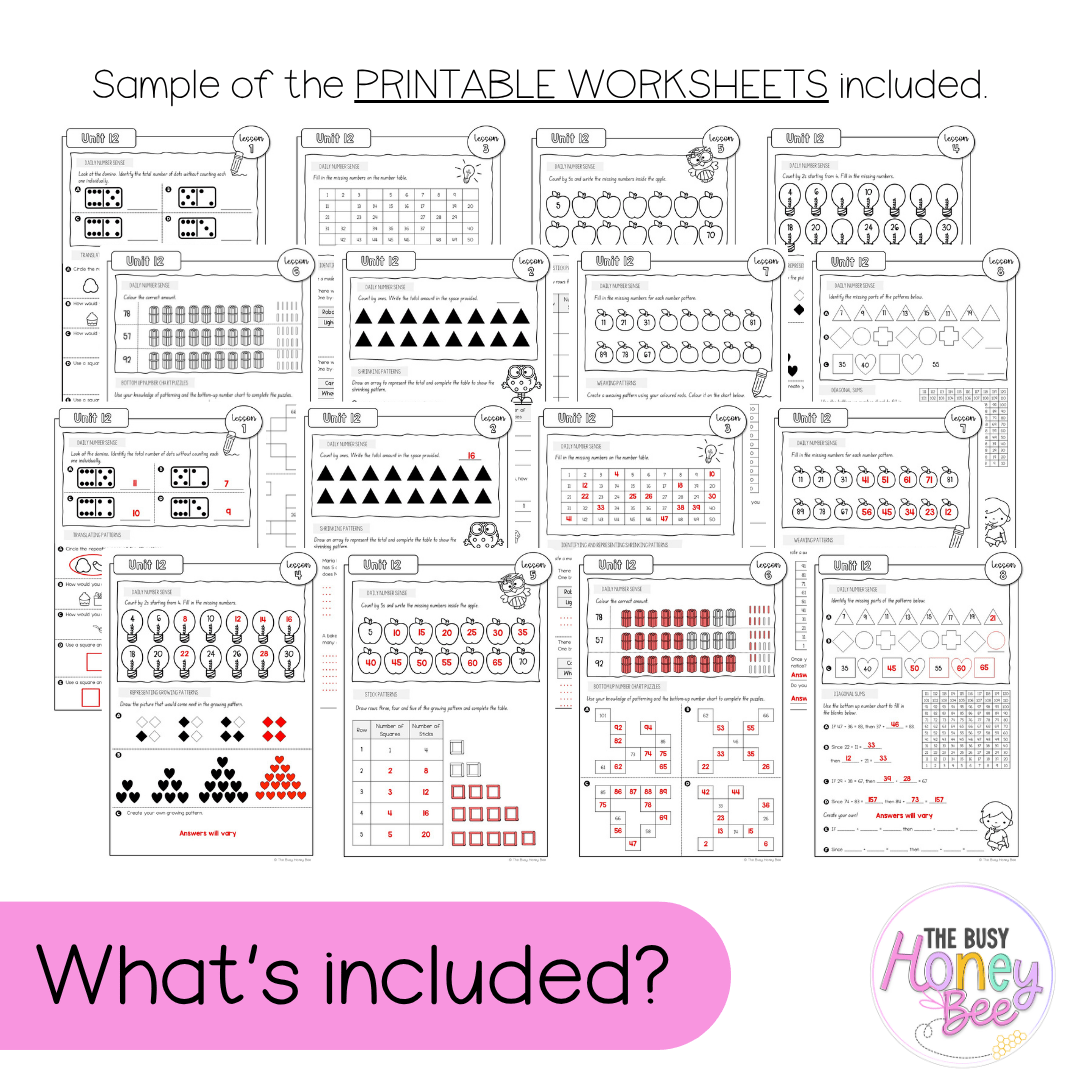 Stage 1 Year A NSW Maths Worksheets Unit 12 - Workbook | Worksheets
