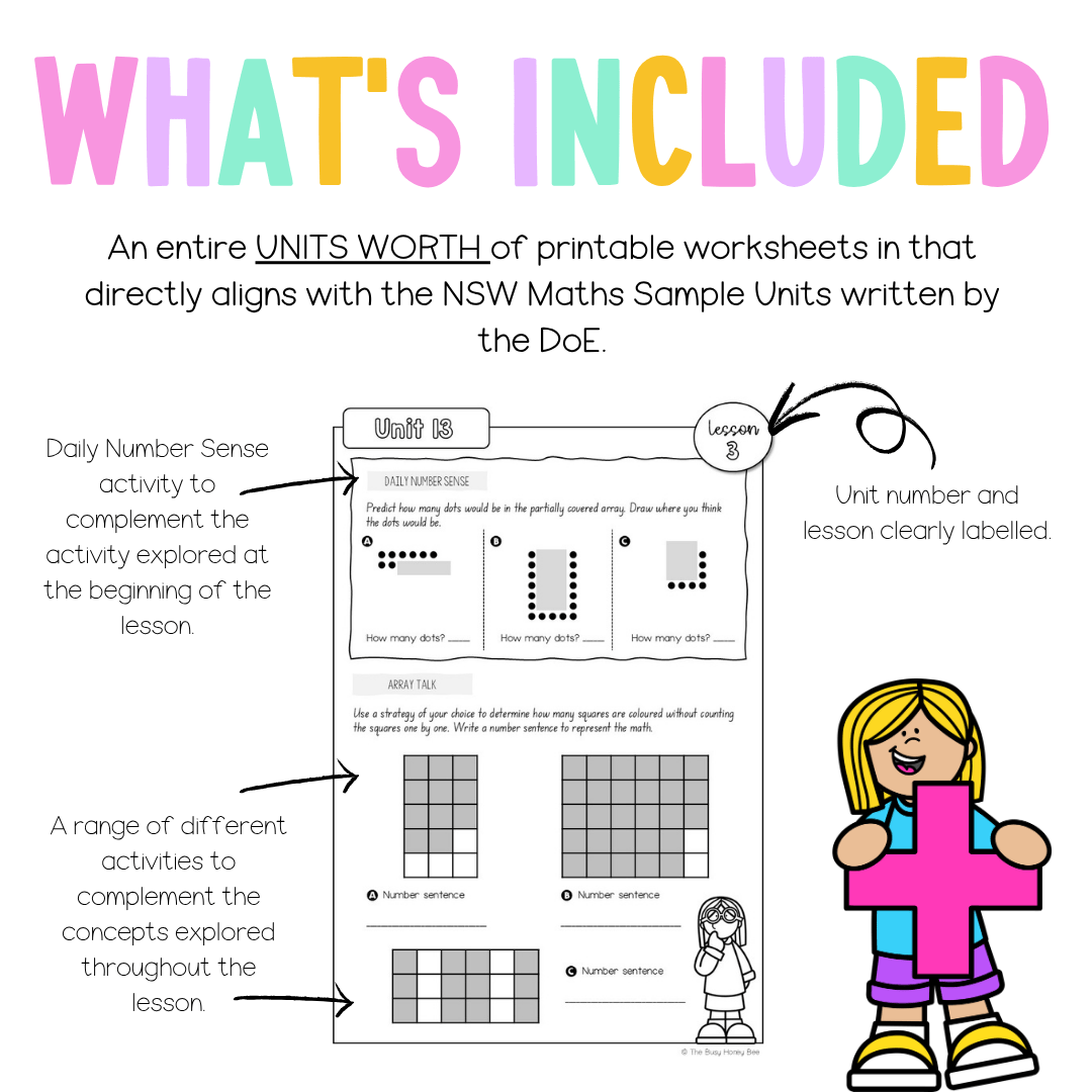 Stage 1 Year A NSW Maths Worksheets Unit 13 - Workbook | Worksheets
