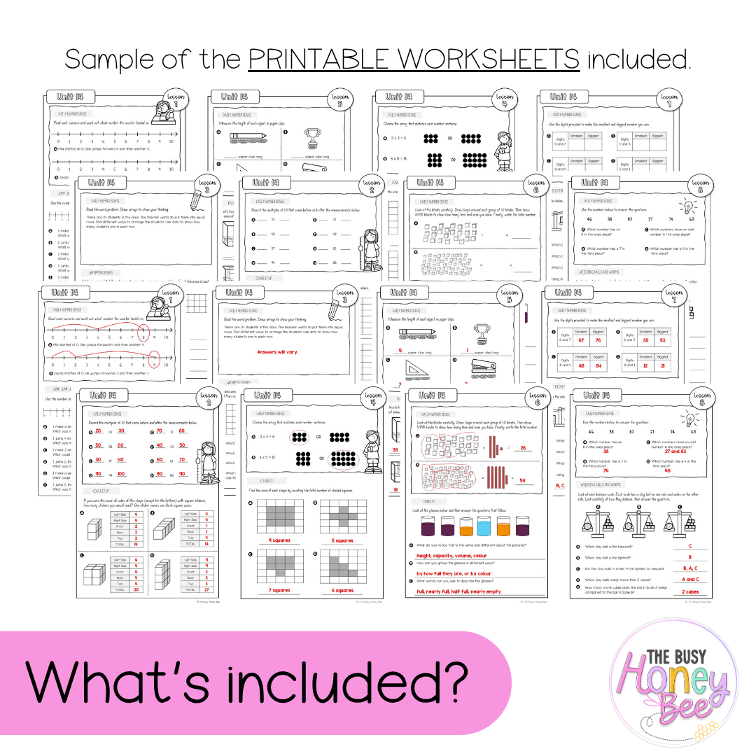 Stage 1 Year A NSW Maths Worksheets Unit 14 - Workbook | Worksheets
