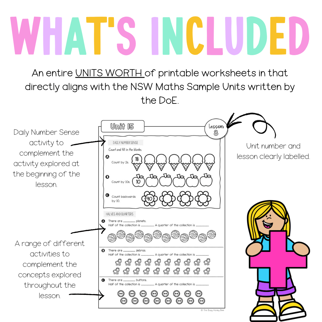Stage 1 Year A NSW Maths Worksheets Unit 15 - Workbook | Worksheets