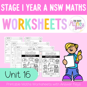 Stage 1 Year A NSW Maths Worksheets Unit 16 - Workbook | Worksheets