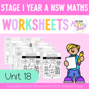 Stage 1 Year A NSW Maths Worksheets Unit 18 - Workbook | Worksheets
