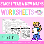 Stage 1 Year A NSW Maths Worksheets Unit 19 - Workbook | Worksheets