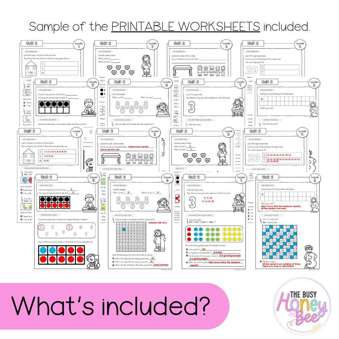 Stage 1 Year A NSW Maths Worksheets Unit 2 - Workbook | Worksheets