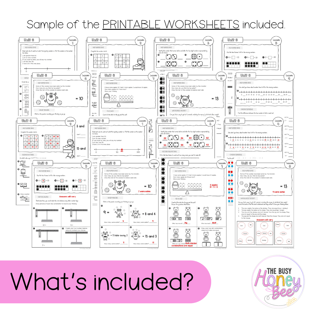 Stage 1 Year A NSW Maths Worksheets Unit 6 - Workbook | Worksheets