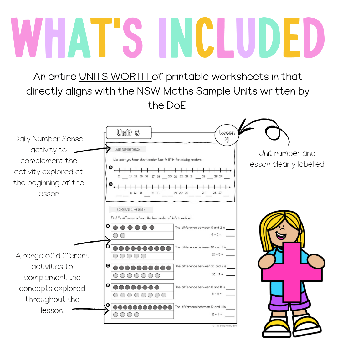 Stage 1 Year A NSW Maths Worksheets Unit 6 - Workbook | Worksheets