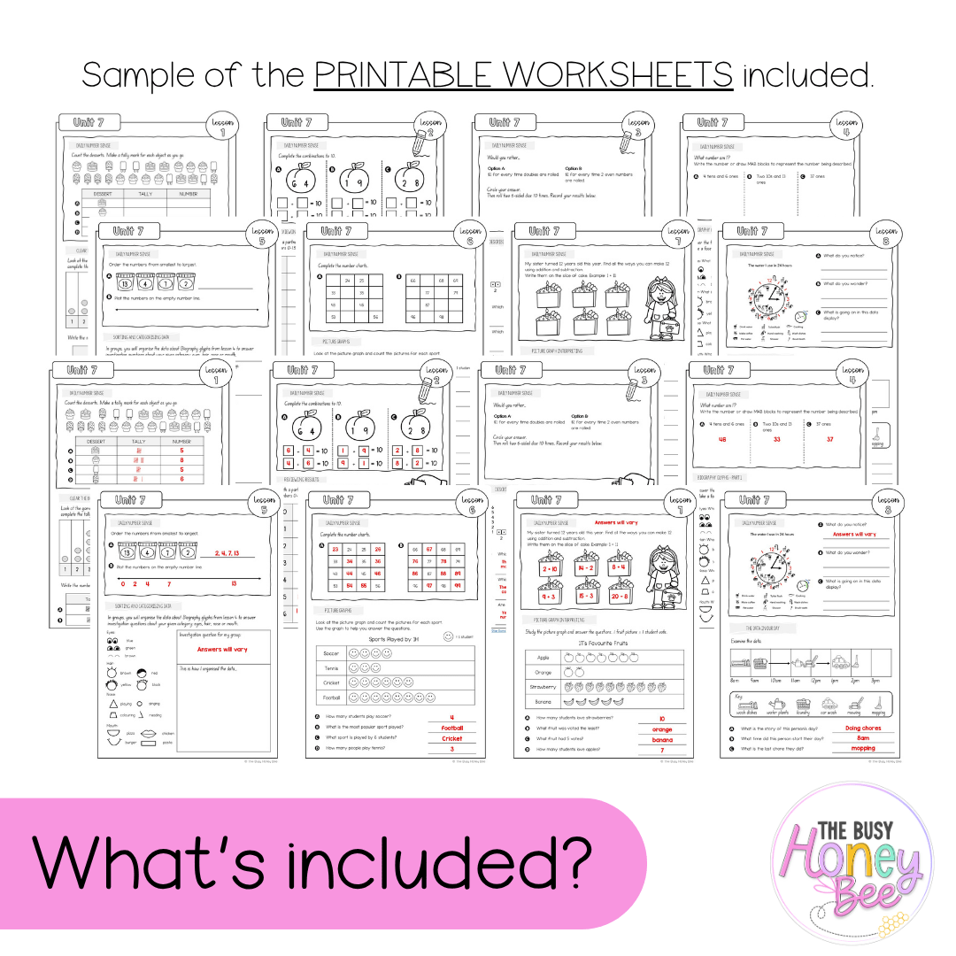 Stage 1 Year A NSW Maths Worksheets Unit 7 - Workbook | Worksheets