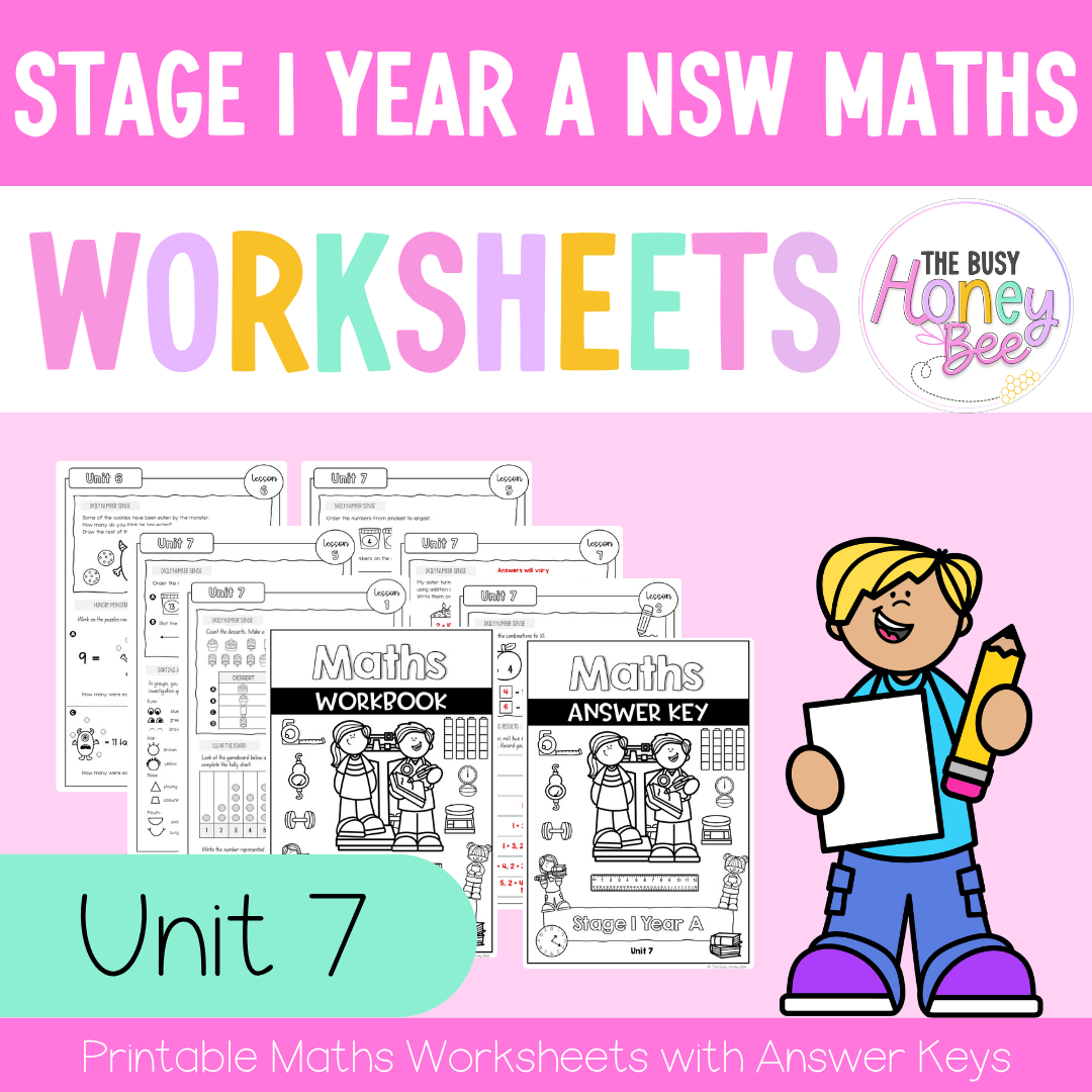 Stage 1 Year A NSW Maths Worksheets Unit 7 - Workbook | Worksheets