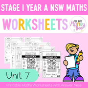 Stage 1 Year A NSW Maths Worksheets Unit 7 - Workbook | Worksheets